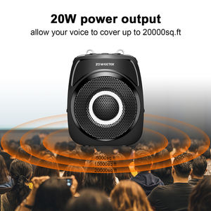 ZOWEETEK amplificateur de <span class=keywords><strong>voix</strong></span> d'enseignant 20W amplificateurs de <span class=keywords><strong>voix</strong></span> sans fil avec microphone de casque UHF amplificateur personnel d'enseignement Rechargeable - Product Image 3