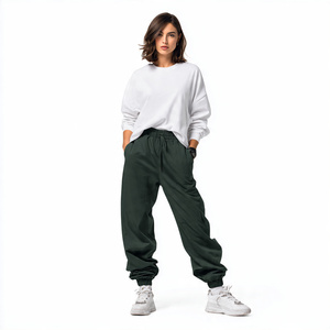 Pantalons de survêtement en molleton 500 GSM pour femmes, taille haute avec cordon de serrage, pantalons de jogging pour femmes, jogging d'extérieur, pantalons de survêtement 450 GSM pour femmes - Product Image 5