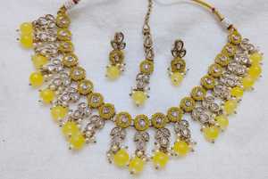 Conjuntos de Gargantilla polaca Mehndi con Maang Tikka para mujer, conjunto de Gargantilla Simple perfecto para ocasiones festivas, conjunto de collar de fiesta - Product Image 6