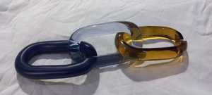 Eslabones de Cadena de Resina Extra Grandes de Dos Tonos con Diseño de Arte Popular que Resalta la Variedad de Colores para Decoración del Hogar - Product Image 2