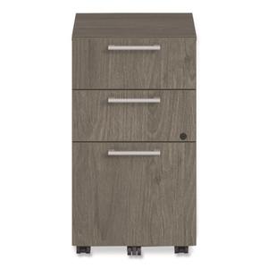 Alera AENNZK-MP1518UF Meuble mobile à 3 tiroirs pour dossiers juridiques, série Seville, 15 po. X 18 pouces X 27 In. Armoires de classement en noyer - Product Image 1