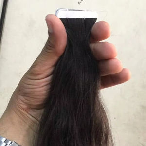 Extensiones de cabello con cinta ondulada de templo indio del sur de la mejor calidad, cabello humano crudo sin procesar de alta calidad, paquete de fábrica de India - Product Image 1