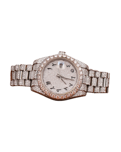 Montre-bracelet entièrement sertie de diamants en moissanite, cadran marron personnalisé, montre automatique hip-hop pour homme, cadeau d'anniversaire - Product Image 1