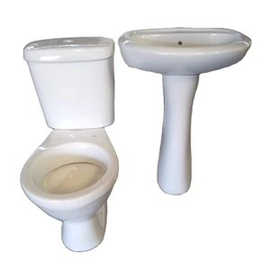 Gaya Modern ekonomis Afrika perlengkapan kamar mandi Set keramik persegi mangkuk Toilet bak cuci tangan alas untuk penggunaan rumah kamar mandi - Product Image 1