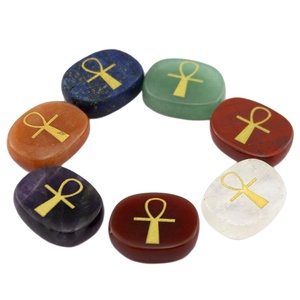 Ensemble de 7 chakras, croix de cheville, cadeau, ensemble de pierres naturelles, cristal de guérison, pierres précieuses, chakras, pierres naturelles, méditation reiki - Product Image 6