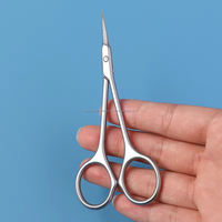 Ciseaux à cuticules professionnels en acier inoxydable, petits, courbés et tranchants, style russe, pour le soin des ongles