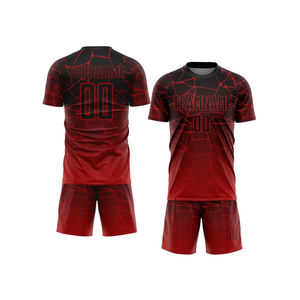 เสื้อฟุตบอลพิมพ์ซับลิเมชันสำหรับ100% ผ้าโพลีเอสเตอร์ระบายอากาศได้ดีแห้งเร็วดีไซน์ตามต้องการ - Product Image 4