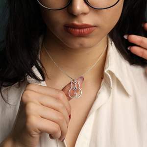 Nouveauté Collier Pendentif en Argent Sterling 925 Massif avec Design Chat Serti de CZ Fait Main Bijoux Fins Minimalistes Personnalisés - Product Image 2