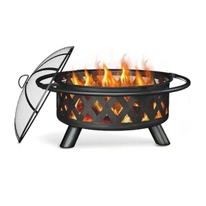 เตาไฟกลางแจ้งสไตล์โมเดิร์นดีไซน์ทนทานสำหรับสวนหลังบ้านสีดำเพื่อความเพลิดเพลินในพื้นที่ส่วนตัว - Product Image 3