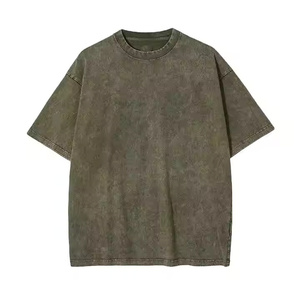 T-shirt vintage délavé à l'acide pour homme, personnalisé, 220 g/m², 100 % coton, surdimensionné, manches courtes, vêtements d'été, faible MOQ OEM - Product Image 4