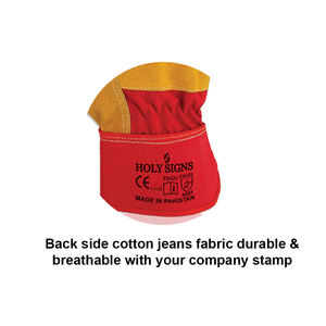 Guantes DE TRABAJO resistentes más vendidos Rojo Amarillo Cuero dividido Doble Palma Protección PPE Entornos DE TRABAJO duros Guantes de seguridad - Product Image 6