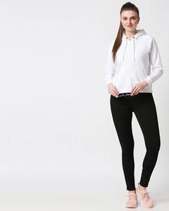 Sudadera con Capucha de Forro Polar Blanco para Mujer, Suave y Cálida, con Bolsillo Tipo Canguro, Opción de Logotipo Personalizado, Ropa Casual Cómoda para Otoño - Product Image 4