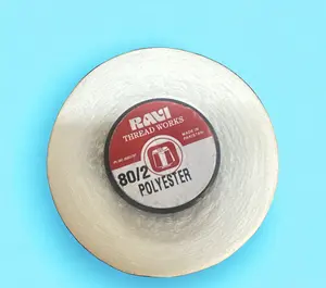 Chất lượng cao nguyên liệu 80/2 màu trắng 100% polyester may chủ đề