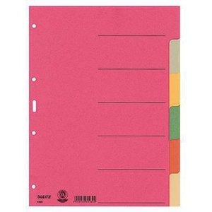 Leitz DIN <b>A4</b> Recycled Multicolored Blank Cardboard File Dividers 6 Divider Sheets for Organization and Accessibility - Product Image 1