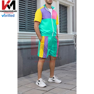 Conjunto Deportivo Retro para Hombre, Chaqueta Cortavientos con Bloques de Color, 2 Piezas, Chaqueta con Cremallera Completa de Manga Larga y Pantalones Jogger Ligeros - Product Image 6