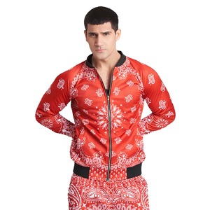 ผู้ชายที่ขายดีที่สุดสีแดง Sublimated น้ําหนักเบาวอร์มผู้ชายทําเองวอร์มสําหรับขายเสื้อแจ็คเก็ตบอมเบอร์และชุดกางเกง
