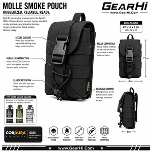 Bolsa Táctica Resistente para Señales de Humo MOLLE, Porta Cartuchos de Humo Modular, Nylon Cordura 1000D Impermeable - Product Image 1