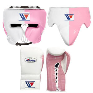 Guantes de Boxeo Profesionales de Piel Auténtica, Color Rosa y Blanco, para Entrenamiento, Equipo de Boxeo Personalizado Winning, Nuevo - Product Image 1