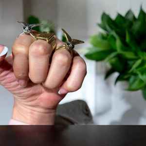 2024 à la mode Cutie Blow Fly unisexe lunette réglage anneau bijoux argent plaqué mode pour les femmes fiançailles fête anniversaire - Product Image 2