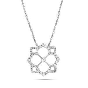 Colgante con diseño de flor de diamante redondo para mujer - Product Image 1