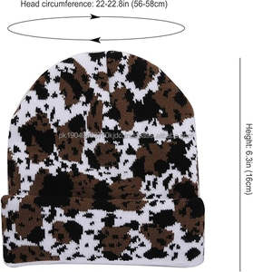Y2K <b>Beanie</b> Knitted Winter <b>Hats</b> for <b>Men</b> Women Letter Printing Skull Cap with Dot Bow Camouflage Patterns for Beach Business Wear - Product Image 2