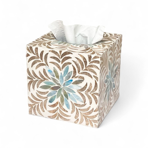 Caja de Pañuelos de Lujo Hecha a Mano con Incrustaciones de Nácar, Accesorio de Decoración para el Hogar - Product Image 1