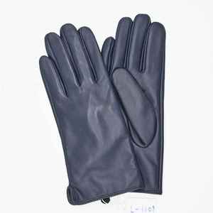 Gants en cuir véritable noir haute qualité en peau de mouton mode hiver doigt complet temps froid gants de conduite confortables - Product Image 1