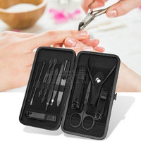 Kit de manucure professionnel de luxe en acier inoxydable OEM, sur mesure, 12 pièces, étui réutilisable, garantie 1 an, vente en gros