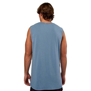 OEM High Quality Custom Design Activewear Vest Fitness Tank Top Solid Color Eco-Friendly Heavyweight 220 Gsm Longline Top - Product Image 3