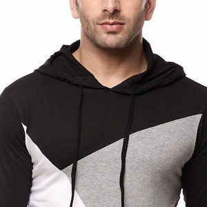 Sweat à capuche pour homme de haute qualité, imprimé en blocs, différentes couleurs, chaud pour l'hiver, fabriqué en tissu polaire technique, capuche en coton mélangé - Product Image 4