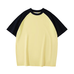 T-shirts 240g coton épais Raglan T-Shirt hommes Style rétro à manches courtes décontracté couleur unie Logo broderie DTG - Product Image 3