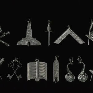 Masonic Blue Lodge Collar Oficial Joyas-Set de 12 en Plata - Product Image 6