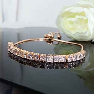 สร้อยข้อมือเพชรสวิสแบบโบโลสำหรับผู้หญิงสร้อยข้อมืองานแต่งทำจากคริสตัลแทนนินแบบกลม - Product Image 2