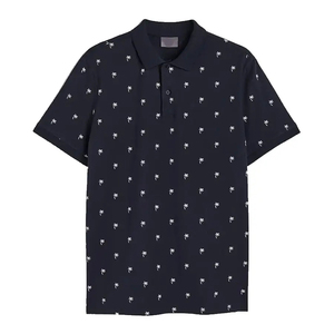 New Stylish Solid Pattern Men's for Shirts 100% Cotton Knitted Quick Dry Embroidered Custom Logo Button Collar Short Sleeve - Product Image 5