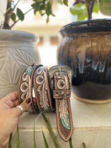 เข็มขัดหนังสไตล์โบฮีเมียนปรับได้สไตล์วินเทจเข็มขัดหนังเครื่องมือแฮนด์เมดแฟชั่น - Product Image 2