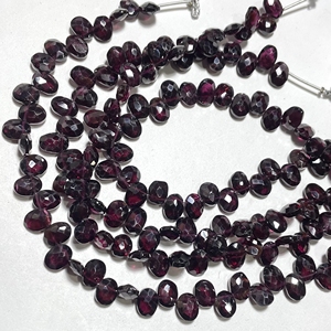 Perles de pierres précieuses grenat rose naturel Briolette de forme ovale à facettes en gros pour la fabrication de bijoux - Product Image 5
