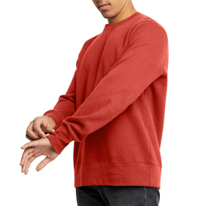 Vente en gros de sweatshirts à col rond en molleton de coton épais pour hommes, vêtements d'hiver à motif solide - Product Image 5