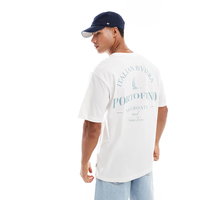 Meilleure Vente T-shirt Décontracté Homme 100% Coton Col Rond Manches Courtes Anti-boulochage Respirant Imprimé au Dos Coupe Oversize Couleur Personnalisable