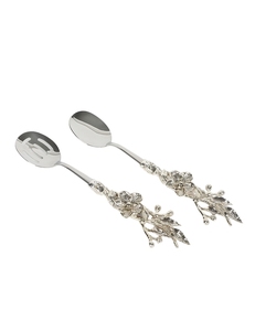 Ensemble de cuillères en argent et or à sculpture florale personnalisée Couverts à marque privée pour Pâques Fêtes de Noël Service en acier portable - Product Image 3