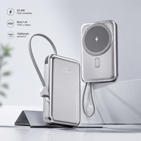 Nouveau chargeur sans fil rapide 10000 mAh avec support de téléphone et câble Type-C, 22,5 W PD, IC intelligent intégré, chargeur rapide PD, batterie externe OEM