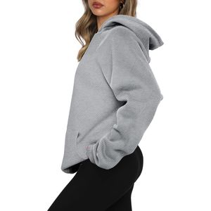 Sweats à capuche surdimensionnés pour femmes Manches longues Automne Hiver Top décontracté Logo personnalisé Pull à capuche graphique pour femmes - Product Image 3