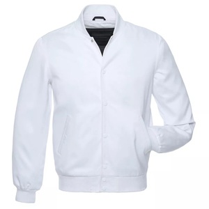 Veste universitaire en cuir véritable sur mesure pour hommes en gros avec col montant Nouveau design Veste universitaire Logo brodé Veste de lettreman - Product Image 4