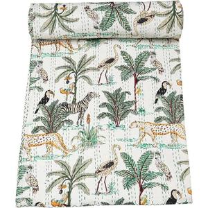 Indian Bohemian Kantha <b>Quilt</b> Handmade Traditional Vintage Cotton <b>Bedding</b> Embroidered Gudari Reversible Bedcover Twin Size Throw - Product Image 3