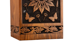 Urna de cremación de palisandro hecha a mano Árbol DE LA VIDA Caja conmemorativa de madera Recuerdo conmemorativo Urna de cremación decorativa para cenizas - Product Image 4