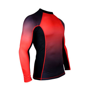 Camisetas de gimnasio de compresión con logotipo personalizado para hombres, protector de sarpullido de manga larga y tela BJJ sublimada MMA, Material de LICRA para adultos - Product Image 2