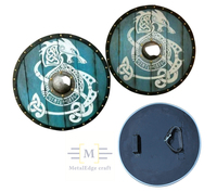 Bouclier en bois lourd au Design de Dragon bleu Unique, bouclier Viking rond médiéval, fabricants professionnels sur mesure