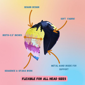 2025 Accessories <b>for</b> Kids Hand-Embroidered Fabric Headbands with Soft Comfort and Hand-Beaded Accents-Buy Now! - Product Image 3