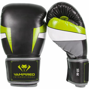 VAMPIREO INTL Top Performance 8oz 16oz Boxing <b>Gloves</b> Simple <b>Black</b> Design PU Leather Hand Grips for Adults Waterproof for Outdoor - Product Image 3
