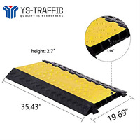 Rampe de câble robuste pour allée, tuyau d'arrosage, 4 canaux, protection de câble, intérieur/extérieur
