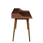 Nouveau bureau d'écriture rectangulaire en bois massif Flavio pour chambre à coucher, finition noyer, poste de travail informatique de direction DESK-0106 - Product Image 6